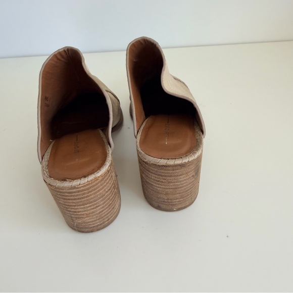 Report Women's Beige Mules Chunky Heel Point Toe Size 7 - Picture 9 of 11